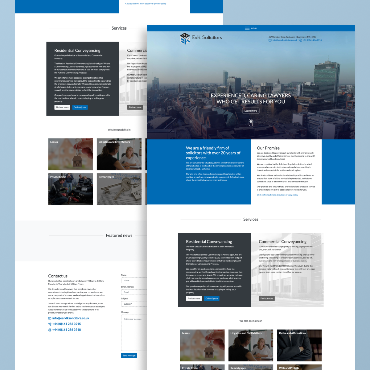 E&K Solicitors screenshot